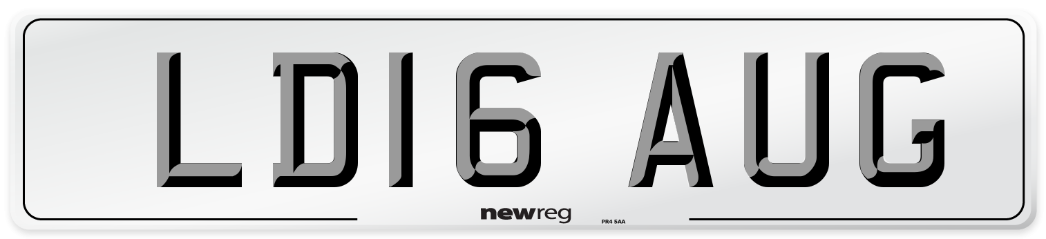 LD16 AUG Number Plate from New Reg